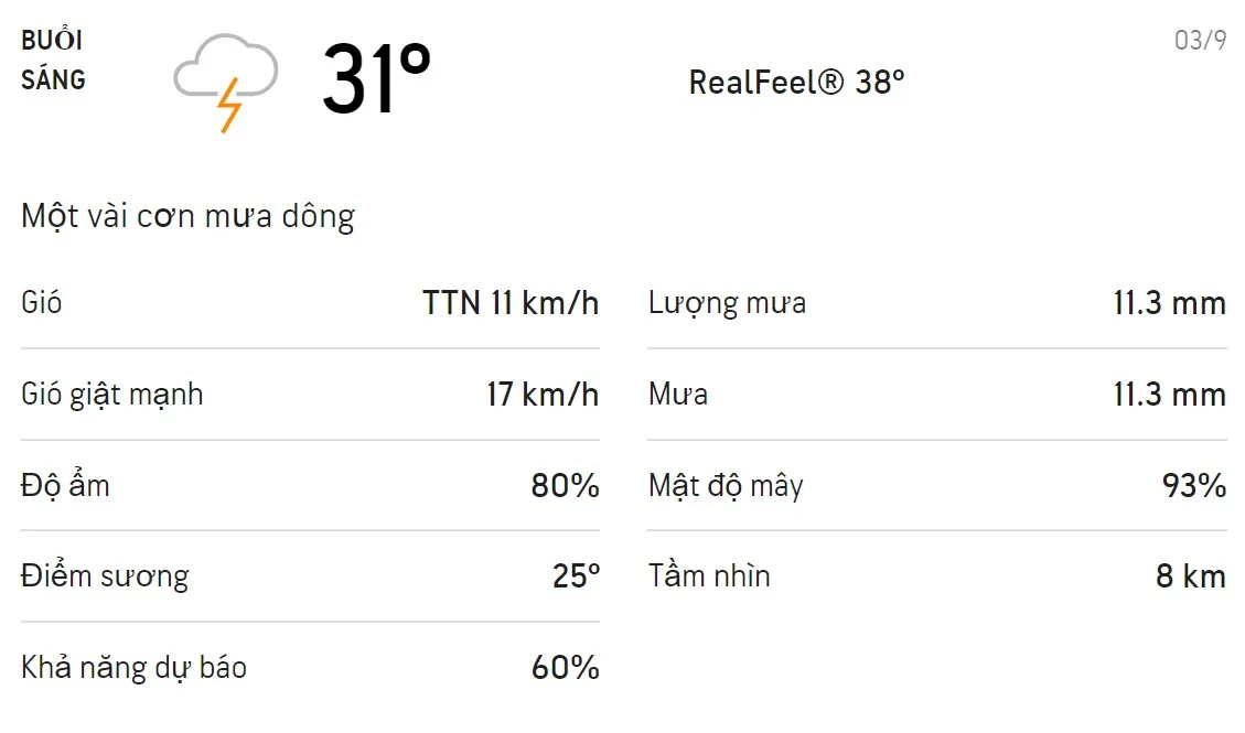 Dự báo thời tiết TPHCM hôm nay 02/9 và ngày mai 03/9: Sáng chiều có mưa dông 4