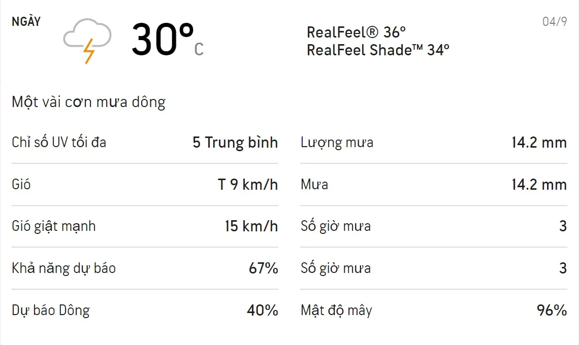 Dự báo thời tiết TPHCM cuối tuần (05/9-06/9): Cả ngày có mưa dông 1