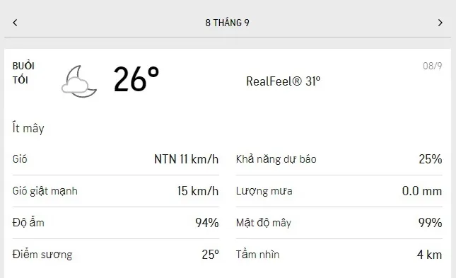 Dự báo thời tiết TPHCM hôm nay 8/9 và ngày mai 9/9/2021: cả ngày nắng dịu, buổi chiều có mưa rào 3