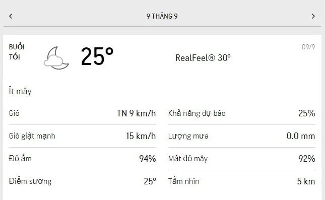 Dự báo thời tiết TPHCM hôm nay 8/9 và ngày mai 9/9/2021: cả ngày nắng dịu, buổi chiều có mưa rào 6
