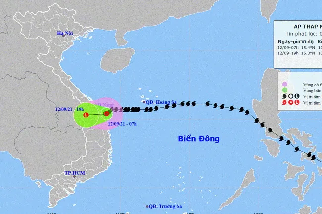 Bảo số 5 suy yếu thành áp thấp nhiệt đới, di chuyển hướng vào Đà Nẵng - Quãng Ngãi 1