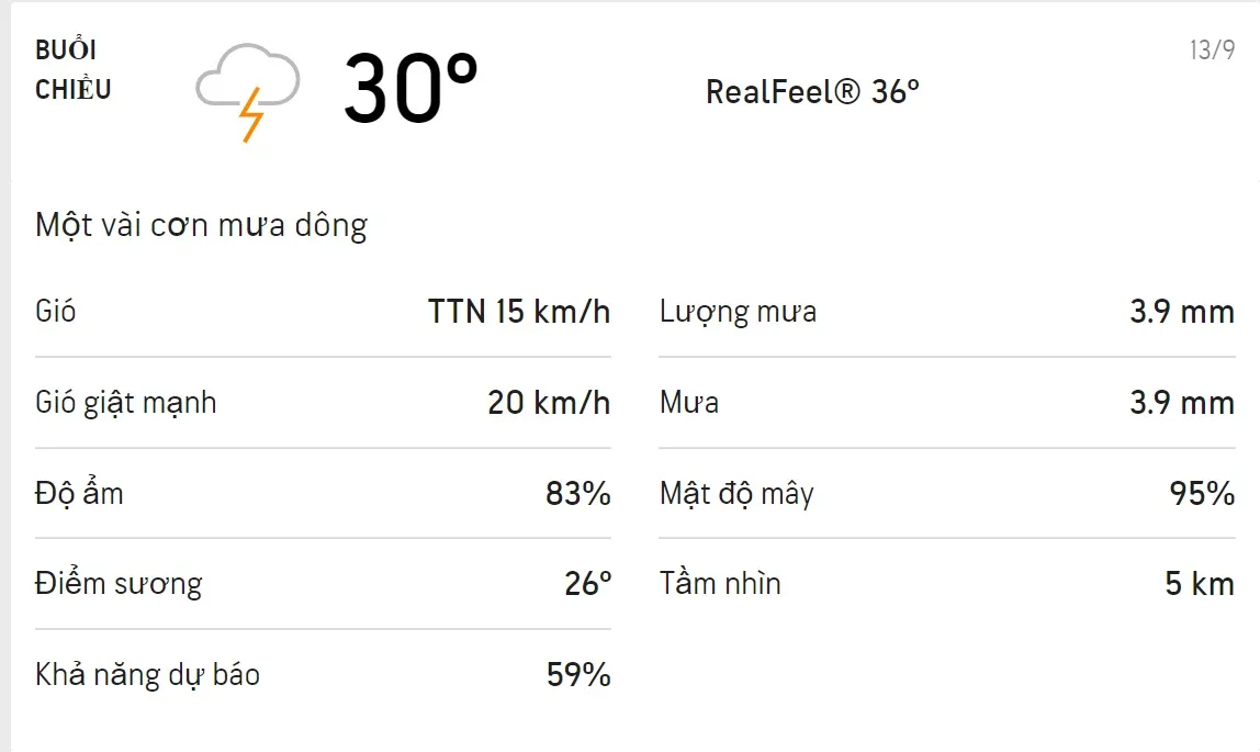 Dự báo thời tiết TPHCM hôm nay 13/9 và ngày mai 14/9: Cả ngày có mưa dông 2