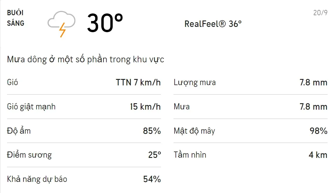 Dự báo thời tiết TPHCM hôm nay 19/9 và ngày mai 20/9: Cả ngày có mưa dông, trời mát 4