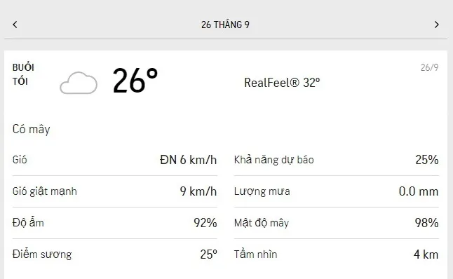 Dự báo thời tiết TPHCM hôm nay 25/9 và ngày mai 26/9/2021: lượng tia UV an toàn, trời ít mưa 6