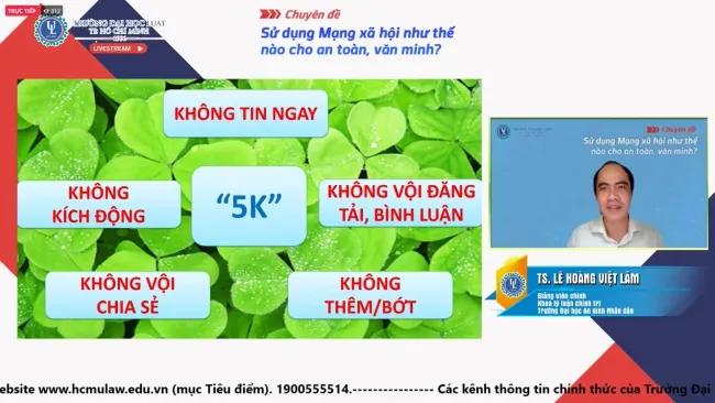 TS Lê Hoàng Việt Lâm chia sẻ về Quy tắc 5K trên mạng xã hội