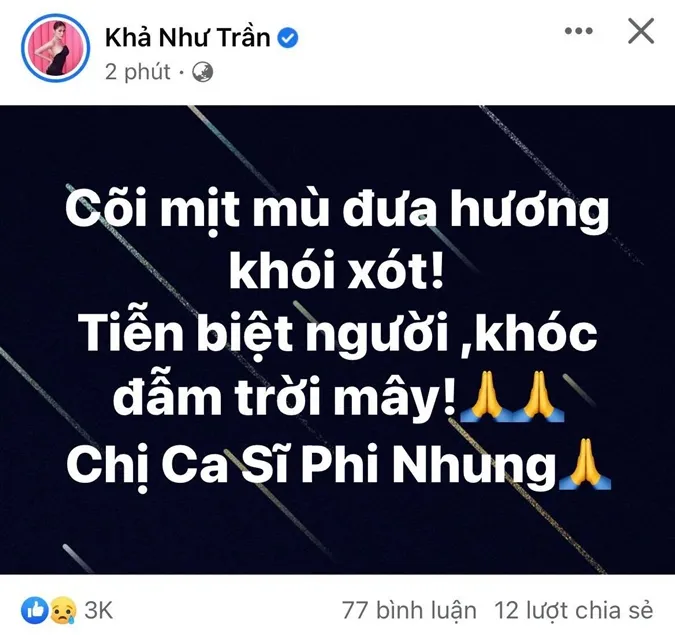 Ca sĩ Phi Nhung qua đời sau thời gian điều trị Covid-19, dàn sao Việt đau buồn tiếc thương 2
