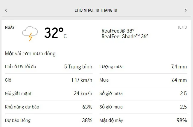 Dự báo thời tiết TPHCM cuối tuần (9/10 đến ngày 10/10/2021): trời nắng nhẹ, rải rác có mưa dông 3