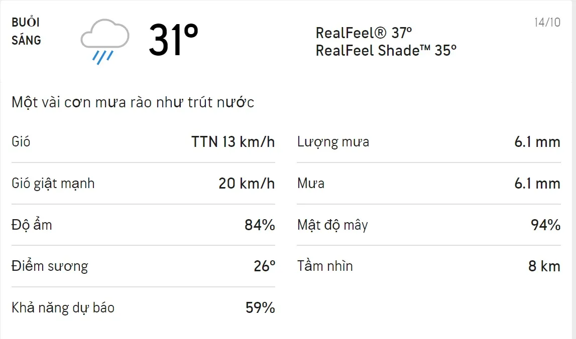 Dự báo thời tiết TPHCM hôm nay 13/10 và ngày mai 14/10: Sáng chiều có mưa rào và dông 4