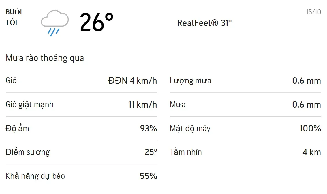 Dự báo thời tiết TPHCM hôm nay 15/10 và ngày mai 16/10: Cả ngày có mưa dông 3