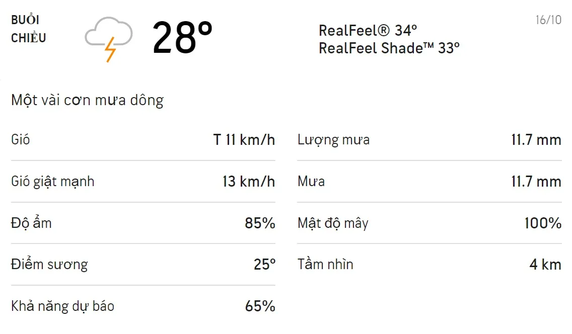 Dự báo thời tiết TPHCM hôm nay 15/10 và ngày mai 16/10: Cả ngày có mưa dông 5
