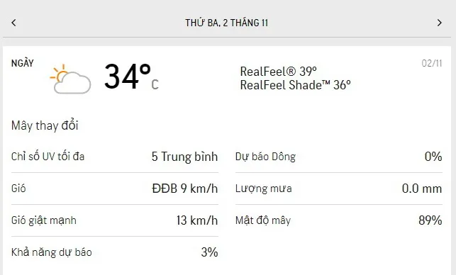 Dự báo thời tiết TPHCM 3 ngày tới (2/11 đến ngày 4/11): ban ngày có nắng, lượng mưa thấp 1