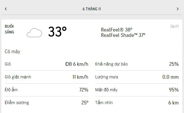 Dự báo thời tiết TPHCM hôm nay 6/11 và ngày mai 7/11/2021: trời dịu nắng, nhiệt độ cao nhất 33 độ C 1