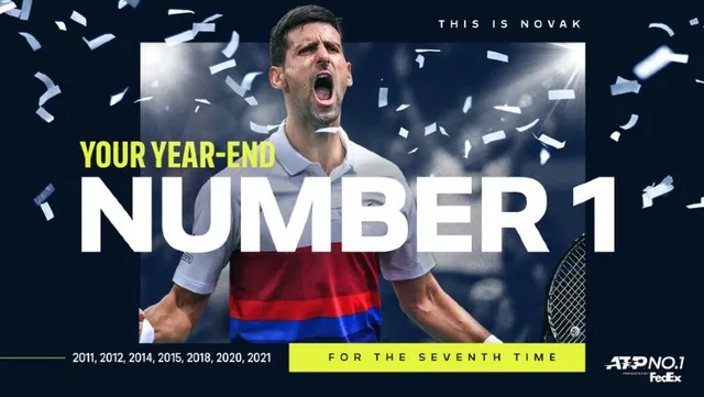 Djokovic đi vào lịch sử với lần thứ 7 kết thúc năm ở vị trí số 1 trên BXH ATP