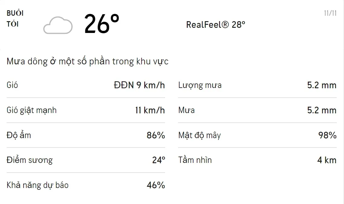 Dự báo thời tiết TPHCM hôm nay 10/11 và ngày mai 11/11: Chiều tối có mưa dông 6