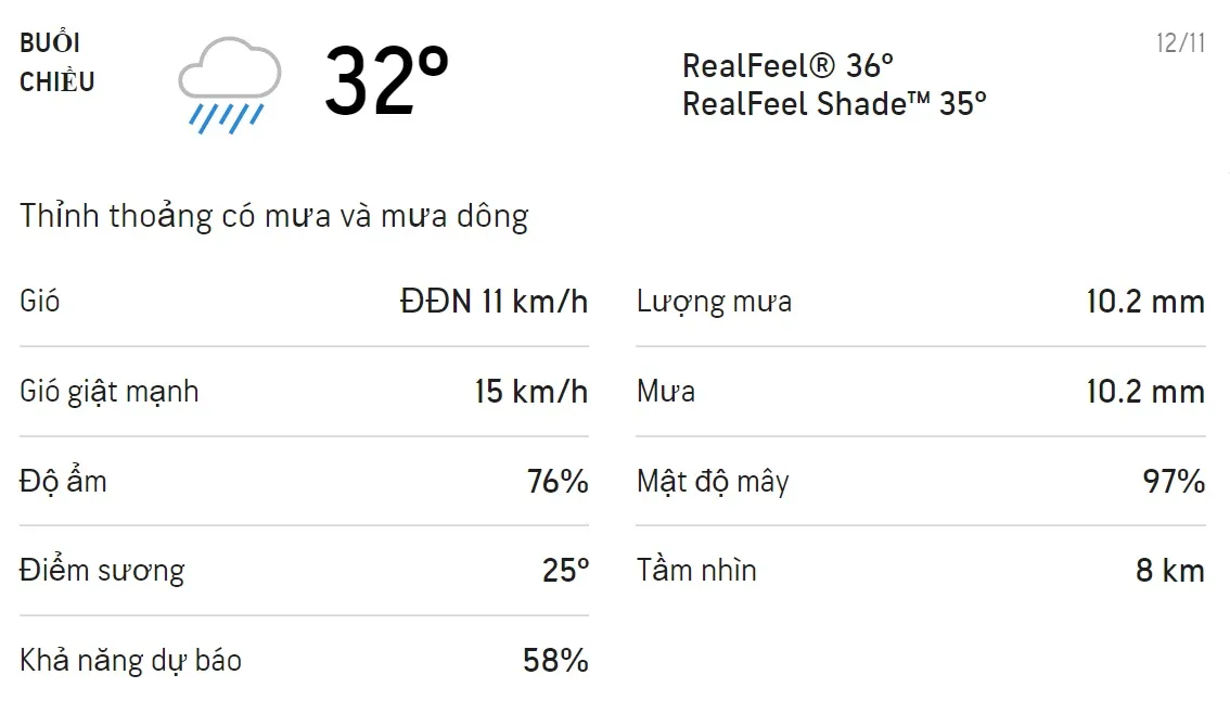 Dự báo thời tiết TPHCM hôm nay 12/11 và ngày mai 13/11: Sáng chiều có mưa dông 2
