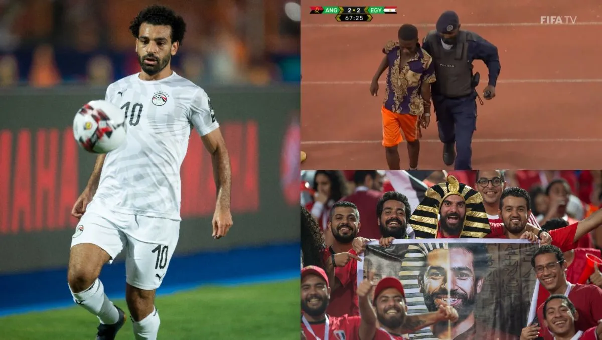Trận đấu của Ai Cập bị dừng 3 lần vì NHM xuống sân để selfie với Salah