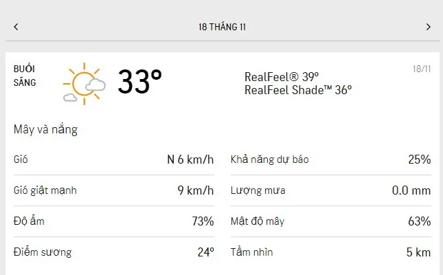 Dự báo thời tiết TPHCM hôm nay 18/11 và ngày mai 19/11/2021: trời nắng, nhiệt độ cao nhất 33 độ C 1
