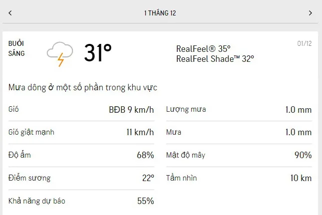 Dự báo thời tiết TPHCM hôm nay 1/12 và ngày mai 2/12/2021: ngày nắng nhẹ, mưa dông rải rác 1