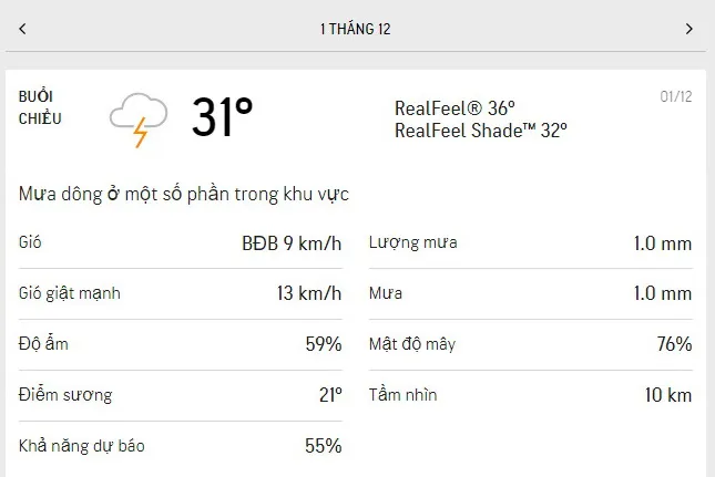 Dự báo thời tiết TPHCM hôm nay 1/12 và ngày mai 2/12/2021: ngày nắng nhẹ, mưa dông rải rác 2