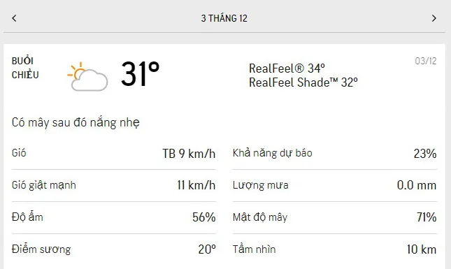 Dự báo thời tiết TPHCM hôm nay 2/12 và ngày mai 3/12/2021: trời nắng, mây thay đổi và không mưa 5