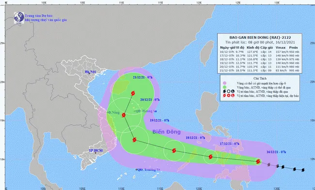 Cập nhật tin bão trên Biển Đông: từ đêm nay vùng biển quần đảo Hoàng Sa có gió mạnh 1