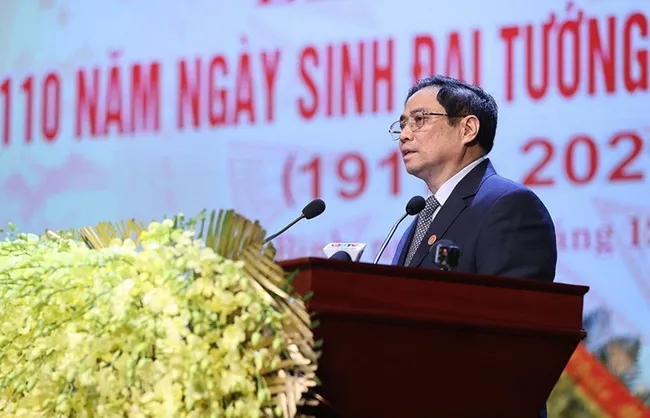Diễn văn Thủ tướng Phạm Minh Chính đọc tại Lễ kỷ niệm 110 năm ngày sinh Đại tướng Võ Nguyên Giáp 1