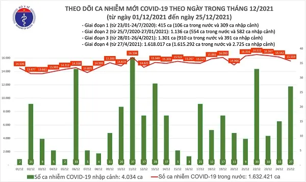 COVID-19, Covid-19 Việt Nam, Ngày 25 tháng 12 năm 2021