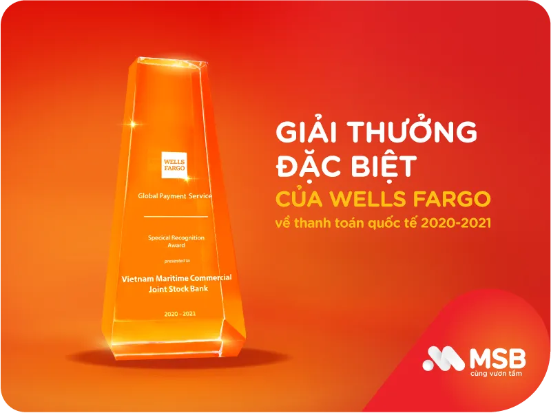 MSB nhận Giải thưởng đặc biệt về thanh toán quốc tế từ Wells Fargo 1