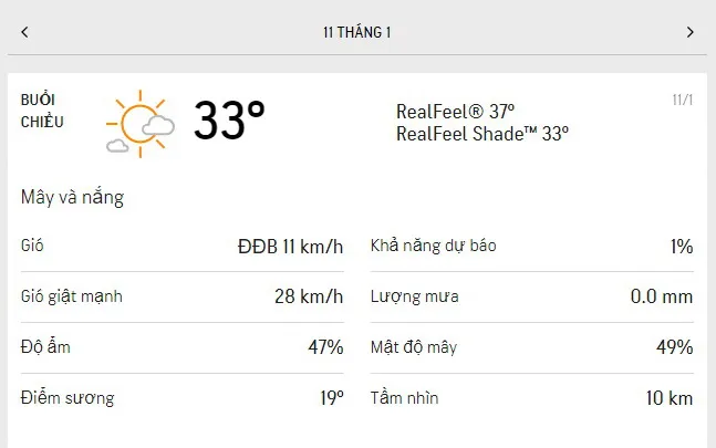 Dự báo thời tiết TPHCM hôm nay 11/1 và ngày mai 12/1/2022: trời nắng, mật độ mây 50% 2