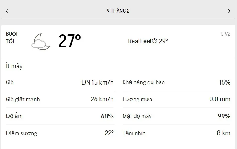 Dự báo thời tiết TPHCM hôm nay 8/2 và ngày mai 9/2/2022: trời nhiều mây, giữa trưa có nắng 6