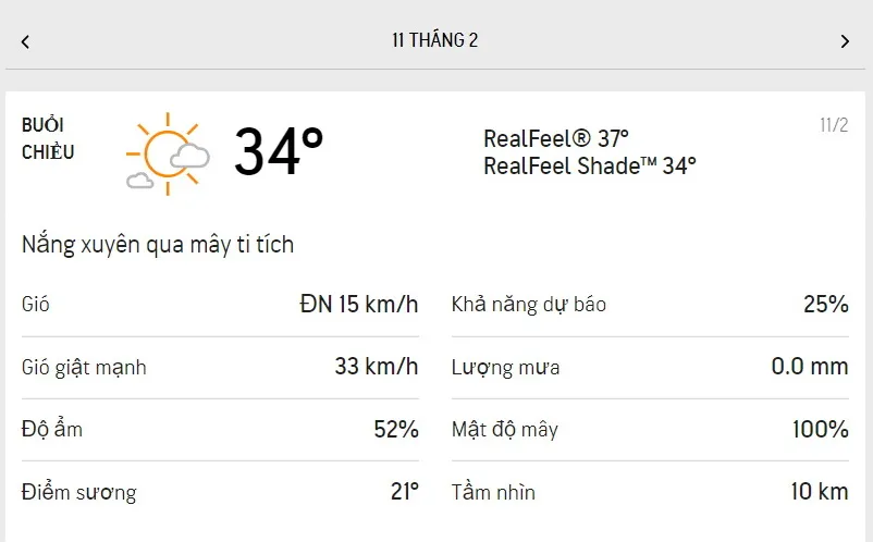 Dự báo thời tiết TPHCM hôm nay 11/2 và ngày mai 12/2/2022: nắng xuyên mây ti tích, lượng UV trung bì 2