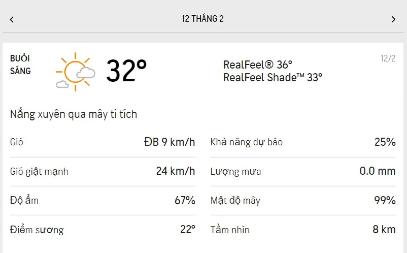 Dự báo thời tiết TPHCM hôm nay 12/2 và ngày mai 13/2/2022: Nhiệt độ cao nhất 33 độ, lượng UV ở mức 4 1