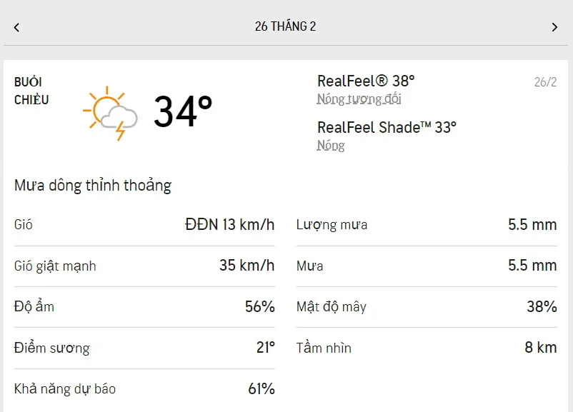 Dự báo thời tiết TPHCM hôm nay 25/2 và ngày mai 26/2/2022: nắng nóng, lượng UV rất nguy hại 5