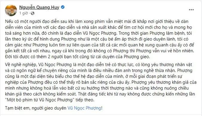 Đạo diễn Vũ Ngọc Phượng qua đời ở tuổi 37, dàn sao Việt bàng hoàng tiếc thương 3