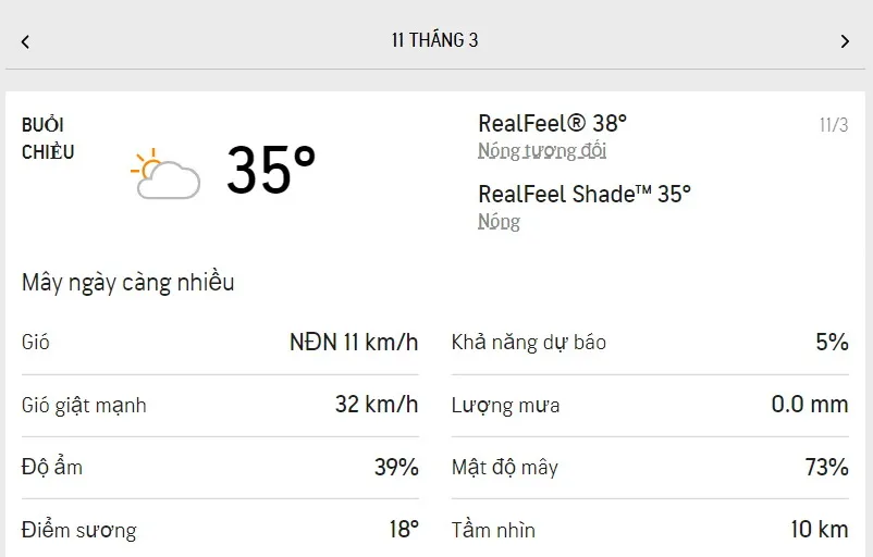 Dự báo thời tiết TPHCM hôm nay 11/3 và ngày mai 12/3/2022: mây và nắng từng cơn, lượng UV ở mức 11 2