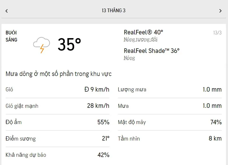 Dự báo thời tiết TPHCM hôm nay 13/3 và ngày mai 14/3/2022: giữa trưa có mưa dông nhưng vẫn nóng bức 1