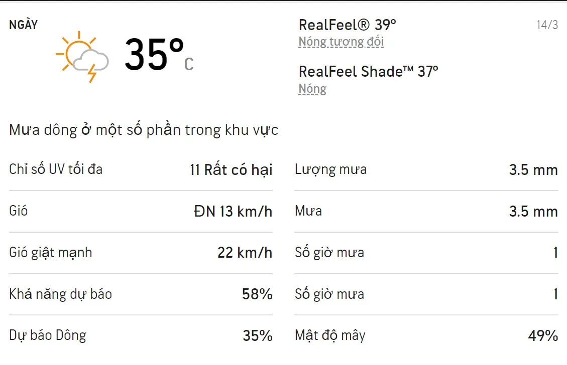 Dự báo thời tiết TPHCM 3 ngày tới (15/3 - 17/3/2022): Chiều có thể có mưa rào 1