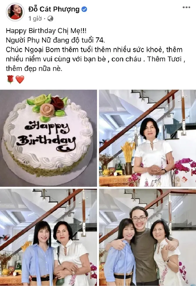 Cát Phượng chia sẻ khoảnh khắc đón sinh nhật của mẹ mình 1