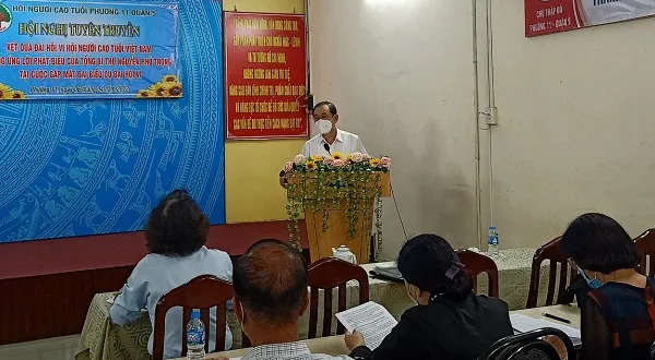 Tuyên truyền triển khai Nghị quyết Đại hội VI Hội Người cao tuổi Việt Nam trên địa bàn phường 11, Qu 1