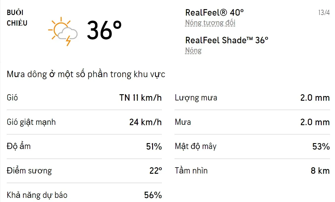 Dự báo thời tiết TPHCM hôm nay 13/4 và ngày mai 14/4/2022: Buổi trưa có chỉ số UV ở mức cực độ 2