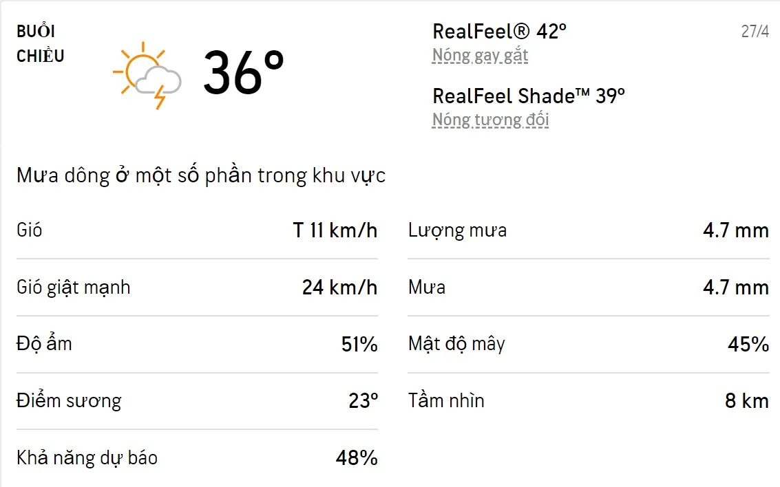 Dự báo thời tiết TPHCM hôm nay 26/4 và ngày mai 27/4/2022: Sáng chiều có mưa dông, trời nóng 5