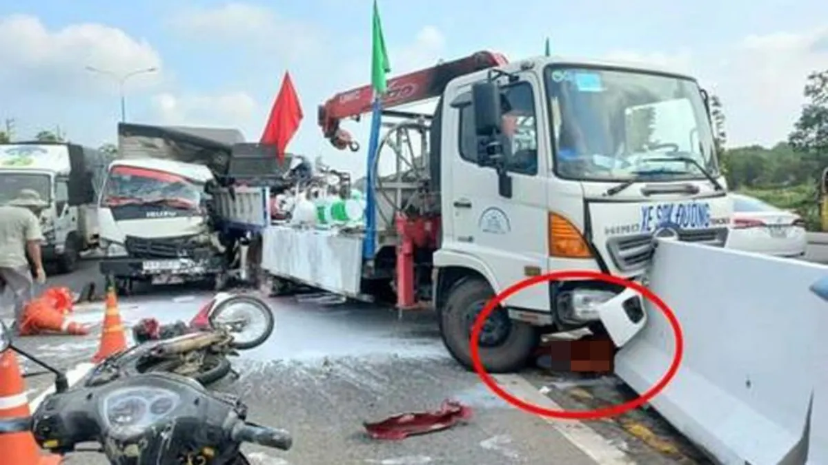 Tin tức tai nạn giao thông hôm nay 27/4/2022: Xe tải lao vào xe sơn đường làm 1 người chết