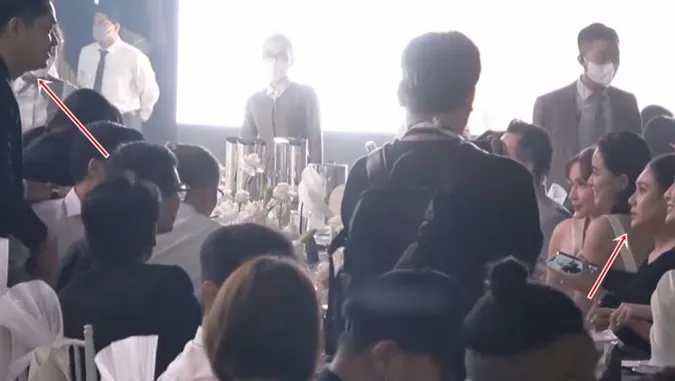 Minh Luân và Hồ Bích Trâm chào hỏi nhau tại đám cưới Phương Trinh Jolie 5