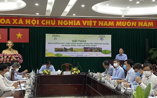 Ông Đinh Minh Hiệp- Giám đốc sở Nông nghiệp và Phát triển nông thôn thành phố phát biểu khai mạc hội thảo.