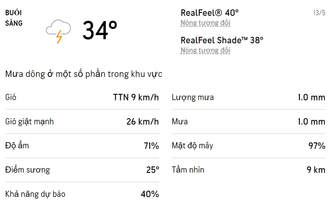 Dự báo thời tiết TPHCM hôm nay 13/5 và ngày mai 14/5/2022: Cả ngày có mưa dông 1