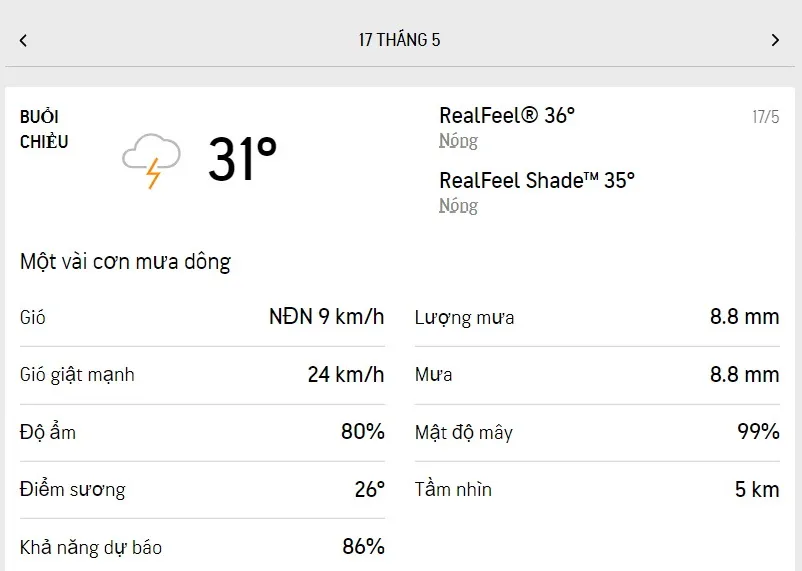 Dự báo thời tiết TPHCM hôm nay 16/5 và ngày mai 17/5/2022: nắng nhẹ, rải rác một vài cơn mưa dông 5