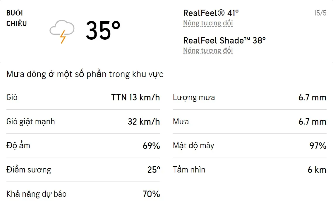 Dự báo thời tiết TPHCM hôm nay 15/5 và ngày mai 16/5/2022: Cả ngày có mưa dông 5