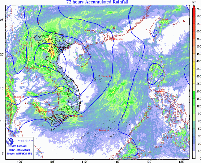 Dự báo thời tiết hôm nay 24/5/2022: Nam Bộ có mưa rào và dông vào chiều tối 1