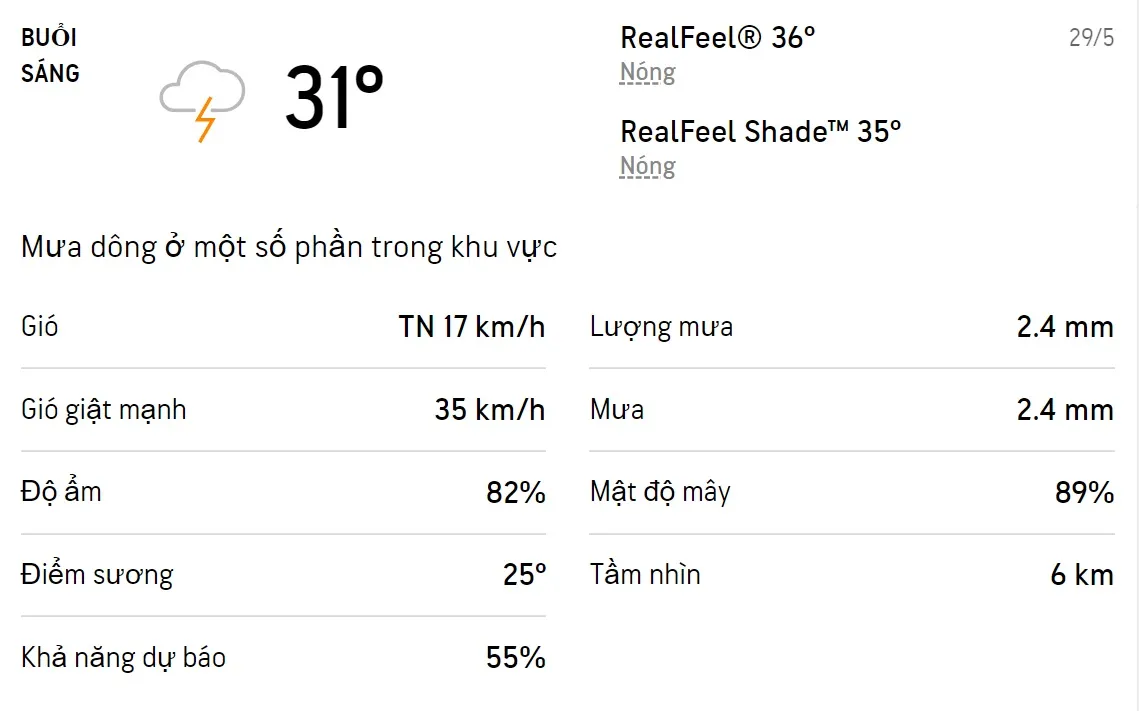 Dự báo thời tiết TPHCM hôm nay 29/5 và ngày mai 30/5/2022: Sáng chiều có mưa dông 1