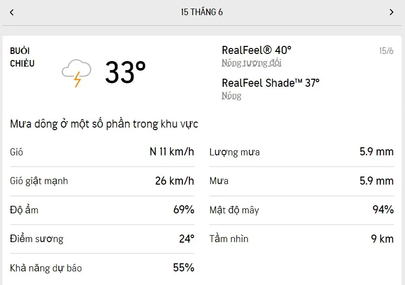 Dự báo thời tiết TPHCM hôm nay 15/6 và ngày mai 16/6/2022: buổi chiều có mưa dông vài nơi 2